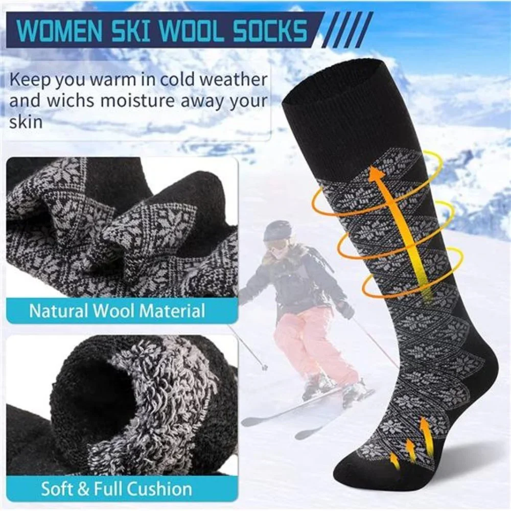 2-Pairs Women's Winter Warm Knee High Socks Boot Socks